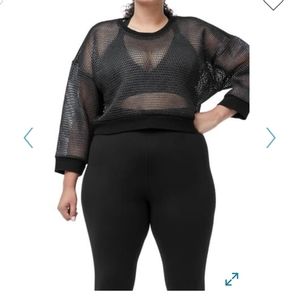 Branded mesh pullover